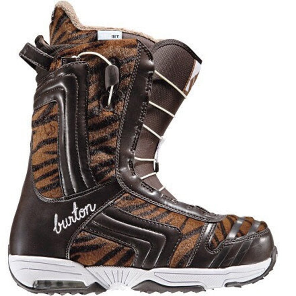 NEW Burton Emerald Womens Snowboard Boots! 5 or 6 Brown Tiger Stripes Design - Picture 2 of 2